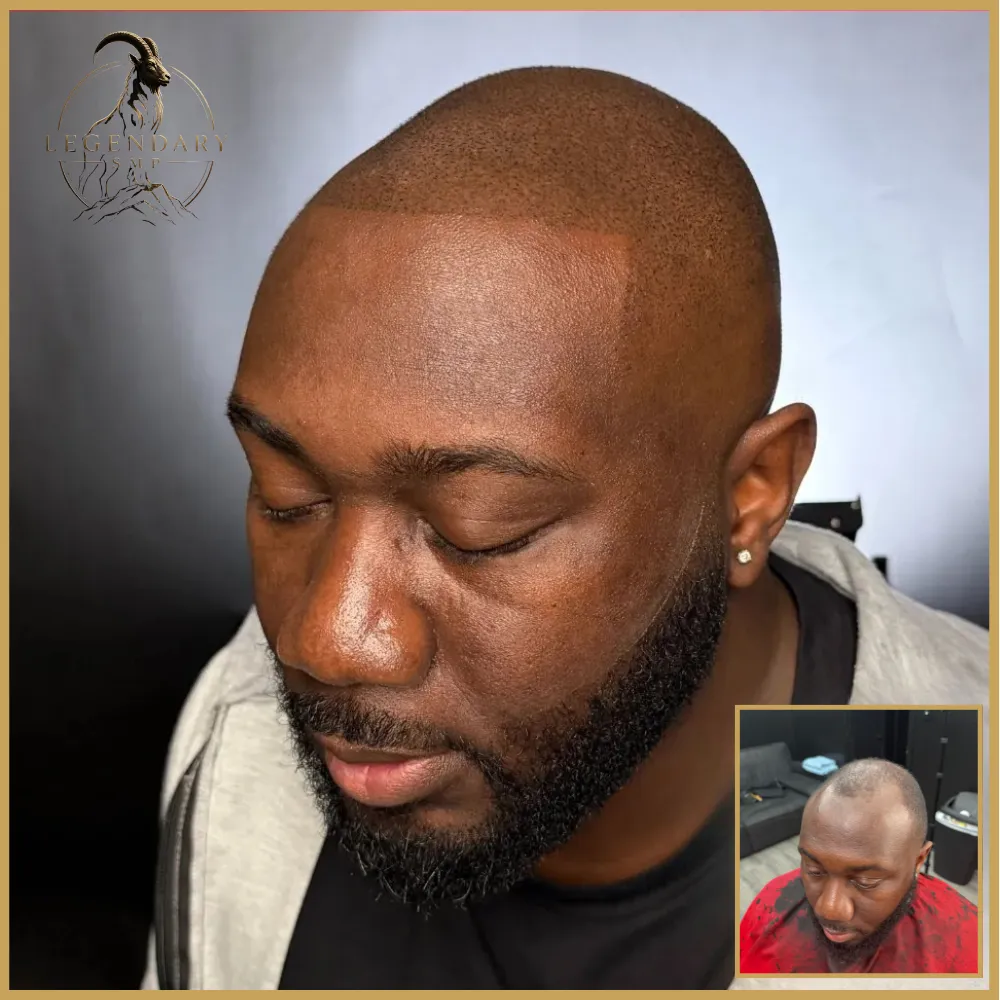 Legendary SMP client result showing a natural-looking defined hairline
